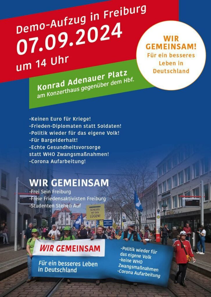 Demo Aufzug am 7. September in Freiburg. Für ein besseres Leben in Deutschland.