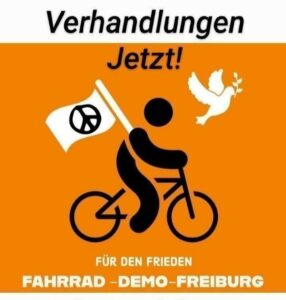 Fahrradkorso für Frieden in Freiburg, für eine konsequente Politik des Friedens und der Völkerverständigung